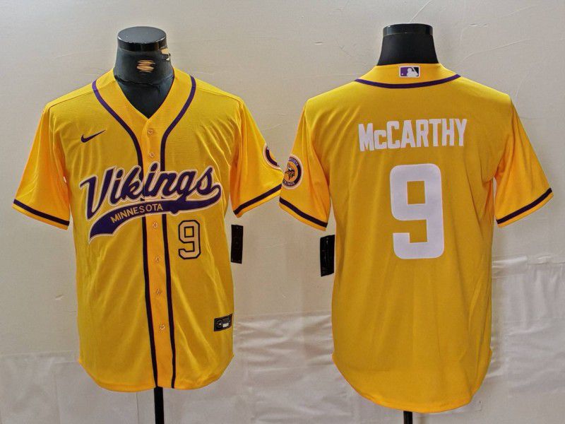 Men Minnesota Vikings #9 Mccarthy Yellow Joint Name 2024 Nike Limited NFL Jersey style 7